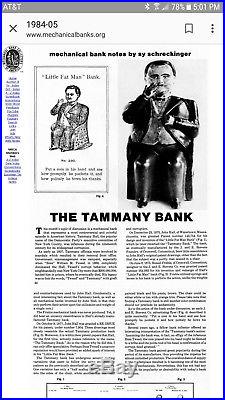 Antique Vtg 1873 J E Stevens Cast Iron Tammany Hall Boss Mechanical Penny Bank