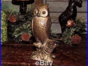 Antique Vtg AC Williams Dime Store Cast Iron Be Wise Owl Bird Still Penny Bank