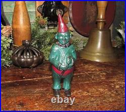 Antique Vtg A C Williams Cast Iron Circus Clown Penny Bank Blue Variant AS IS