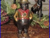 Antique Vtg A C Williams Cast Iron Toy Sharecropper Still Penny Bank Gift Idea