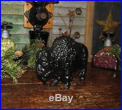 Antique Vtg Art Smithy Cast Iron Buffalo Bison Penny Bank Father Day Gift