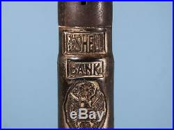 Antique WW1 Era 1918 Artillery Shell Cast Iron Steel Bank Eagle USA Seal Army