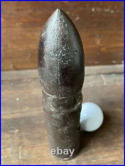 Antique WWI 1-1/2 Artillery Cast Iron Ferrosteel Still Shell Bank 1420 with Eagle