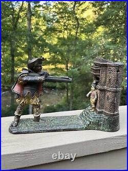 Antique William Tell Original Cast Iron Mechanical Bank J&E Stevens Cir. 1896