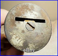 Antique Wwi Era 1pounder Bank USA Cast Iron Military Artillery Shell Shaped Bank