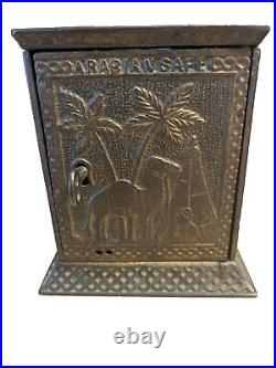 Antique c1882 Cast Iron SafeBank Egyptian Arabian Safe Kyser & Rex