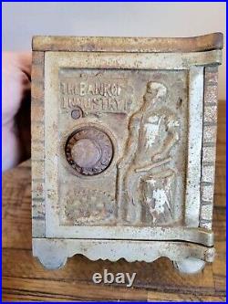 Antique c. 1903 Kenton Bank of Industry Cast Iron Combination Safe Deposit Bank