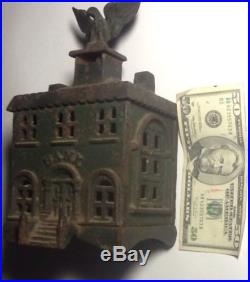 Antique cast iron Eagle State Building Still Bank