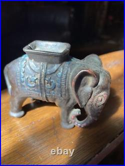 Antique cast-iron, still bank? Lot of three elephants