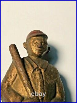 Antique circa 1920 Cast Iron Ty Cobb Baseball Player Still Bank