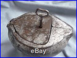Antique german cast iron still piggy bank money box bag spardose original 1900s