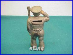 Antique old Cast Iron sailor still bank