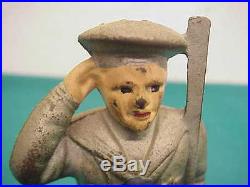 Antique old Cast Iron sailor still bank