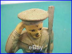 Antique old Cast Iron sailor still bank