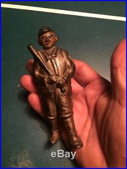Antique rare cast iron Hubley baseball player bank still bank 20s not ac william
