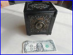 Antique working Cast Iron Child's Combination Royal Safe Deposit Bank