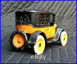 Arcade #2 Cast Iron Yellow Cab taxi Coin Bank (Complete in Original Condition)