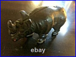 Arcade cast iron Rhino still bank rare in very good shape