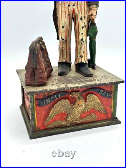 Authentic 1886 Shepard Hardware Uncle Sam Cast Iron Mechanical Bank