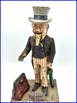 Authentic 1886 Shepard Hardware Uncle Sam Cast Iron Mechanical Bank