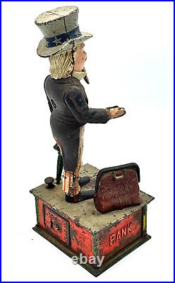 Authentic 1886 Shepard Hardware Uncle Sam Cast Iron Mechanical Bank