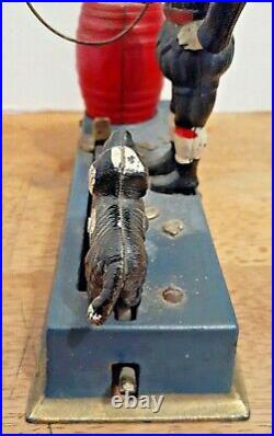 Authentic Antique 1920s Cast Iron Hubley, Trick Dog, Mechanical Bank WORKING