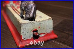 Authentic Antique 1920s Cast Iron Hubley, Trick Dog, Mechanical Bank Works
