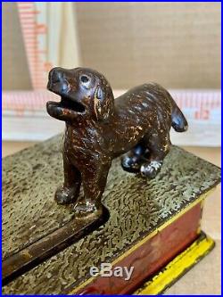 Authentic Original Hubley Trick Dog Cast Iron 1888, 6 Part Mechanical Bank