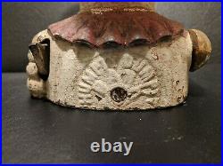 Authentic antique Shepard Hardware Humpty Dumpty cast iron bank circa 1880s