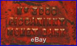 BIG PRICE CUT PICCANINNY MONEY BANK CAST IRON 1890's GUARANTEED OLD ORIG BK802