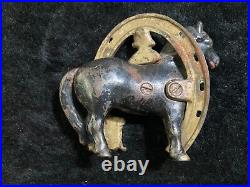 BUSTER BROWN Vintage Good Luck Cast Iron Horse / Horseshoe BANK Complete