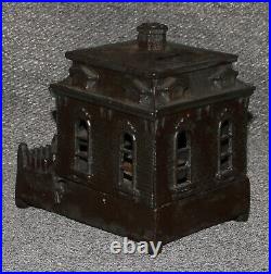 Bank Antique Cast Iron Mechanical 1895 House Dog Turntable H. L. Judd Co