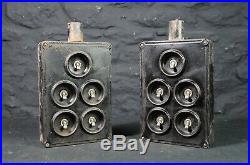 Bank of 5 Antique Crabtree Industrial Cast Iron Light Switches A15056 2 Avail