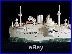 Battleship Oregon cast iron still bank J&E Stevens co RARE