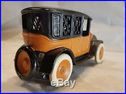 Beautiful 1920's ARCADE YELLOW CAB CAST IRON TOY TAXI Bank w ORIGINAL DRIVER