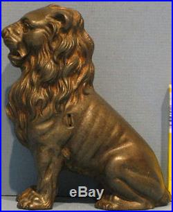 Big Price Cut Seated Royal Regal Lion Original Old Cast Iron Bank 5 Hi Bk782