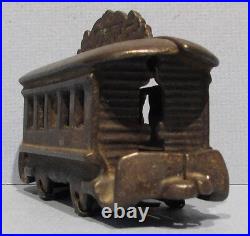 Big Price Cut Sm Street Car M#1468 Old Cast Iron Bank Guaranteed Old Orig Bk88