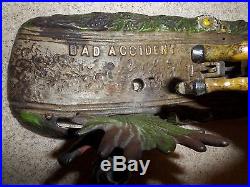 Black Americana J&E Stevens Antique 1888 BAD ACCIDENT Cast Iron Mechanical Bank