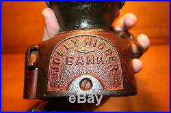 Black Americana Painted Cast Iron JOLLY N Mechanical Bank John Harper c 1890, s
