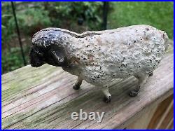 Black Faced Sheep Cast Iron Bank, c1900, Original, Nice Patina, 6