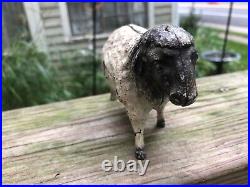 Black Faced Sheep Cast Iron Bank, c1900, Original, Nice Patina, 6