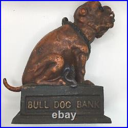 Book Of Knowledge Reproduction Cast Iron Mechanical Bull Dog Coin Bank