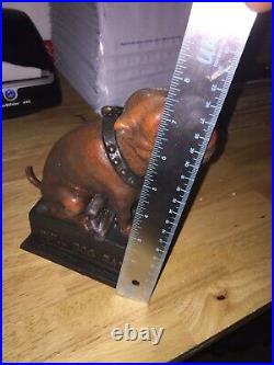 Bulldog Mechanical Piggy Bank Cast Iron K9 Collector 4 1/2+ LBS Patina Banker