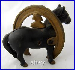 Buster Brown & Tige Good Luck Horse Shoe Cast Iron Bank