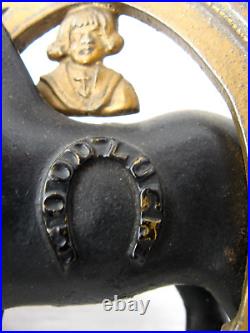 Buster Brown & Tige Good Luck Horse Shoe Cast Iron Bank