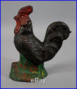 C1880s Antique 19thC Kyser & Rex Co ROOSTER Figural Cast Iron Mechanical Bank
