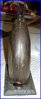 C1890s Large Rabbit Standing antique cast iron mechanical bank, Lockwood Mfg co