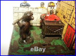 CAST IRON ORGAN GRINDER AND PERFORMING BEAR MECHANICAL BANK By Kyser & Rex