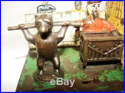 CAST IRON ORGAN GRINDER AND PERFORMING BEAR MECHANICAL BANK By Kyser & Rex