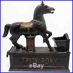 Cast Iron Trick Pony Mechanical Bank Antique Americana Toy
